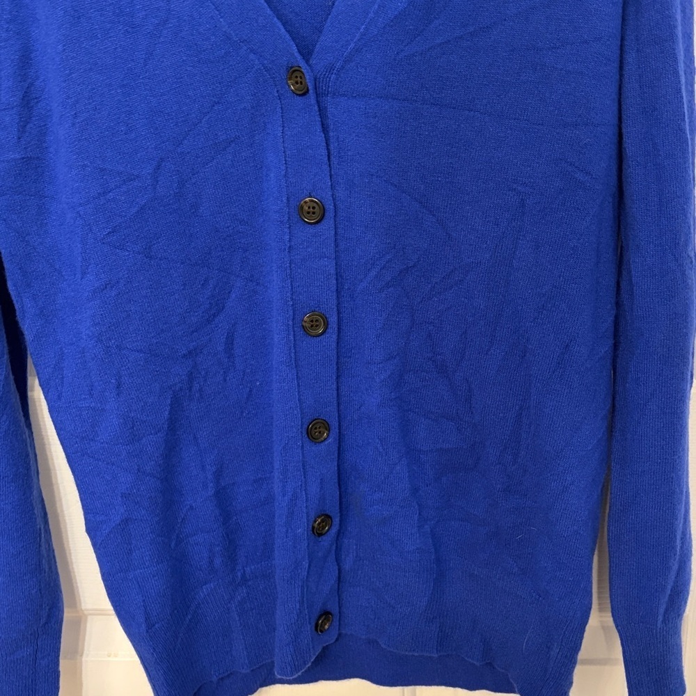 J.Crew Classic V Neck Wool Cashmere Knit Cardigan in Royal Blue - Picture 3 of 5